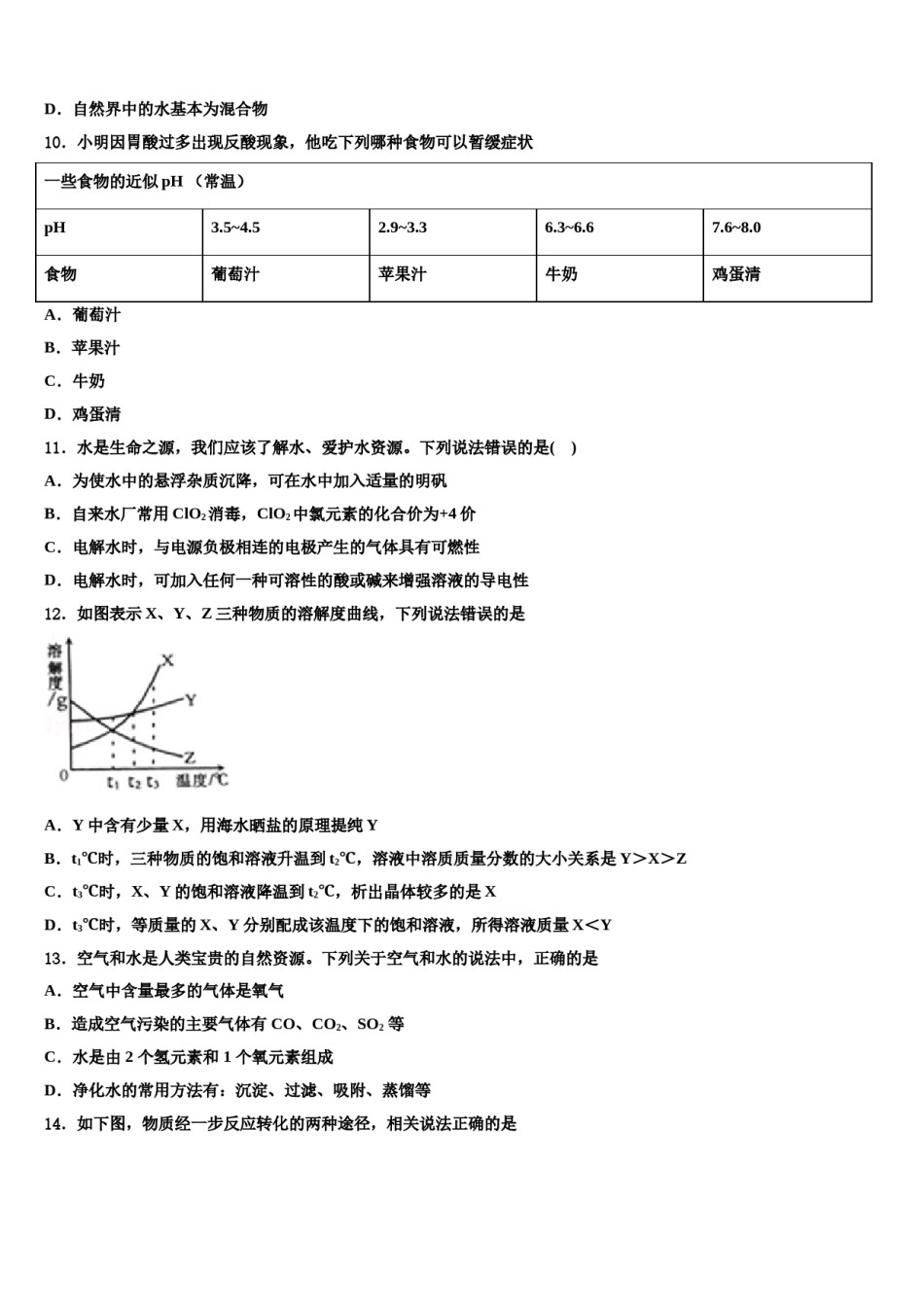2023-2024学年上海市存志中学中考化学对点突破模拟试卷含解析.doc_第3页