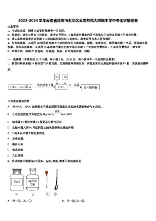 2023-2024学年云南省昆明市五华区云南师范大附属中学中考化学猜题卷含解析.doc
