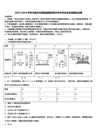 2023-2024学年内蒙古杭锦旗城镇初级中学中考化学全真模拟试卷含解析.doc