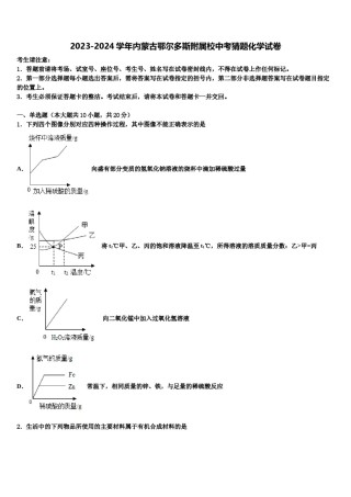 2023-2024学年内蒙古鄂尔多斯附属校中考猜题化学试卷含解析.doc