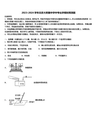 2023-2024学年北京大附属中学中考化学模拟预测题含解析.doc