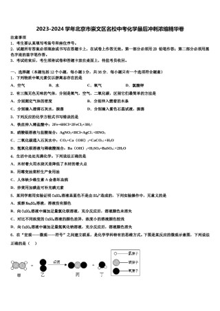 2023-2024学年北京市崇文区名校中考化学最后冲刺浓缩精华卷含解析.doc