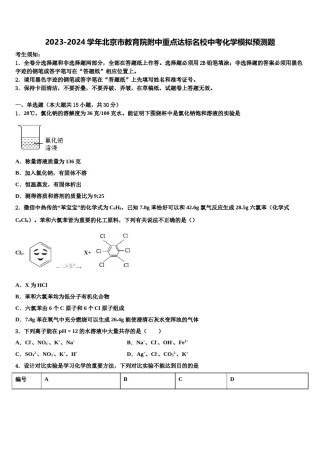 2023-2024学年北京市教育院附中重点达标名校中考化学模拟预测题含解析.doc
