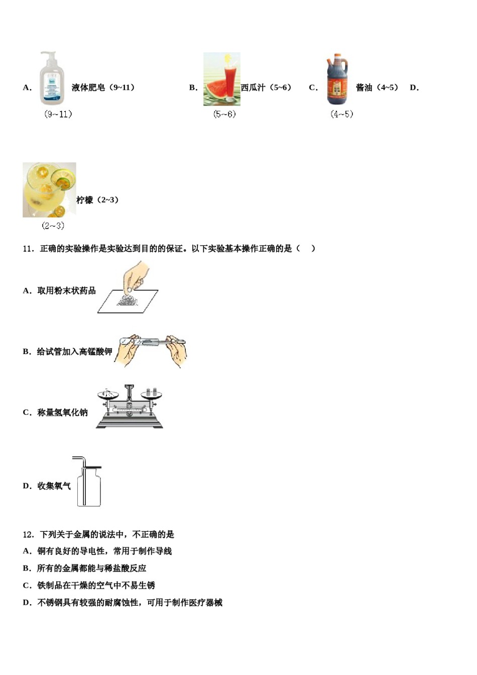 2023-2024学年吉林省长春外国语校中考三模化学试题含解析.doc_第3页