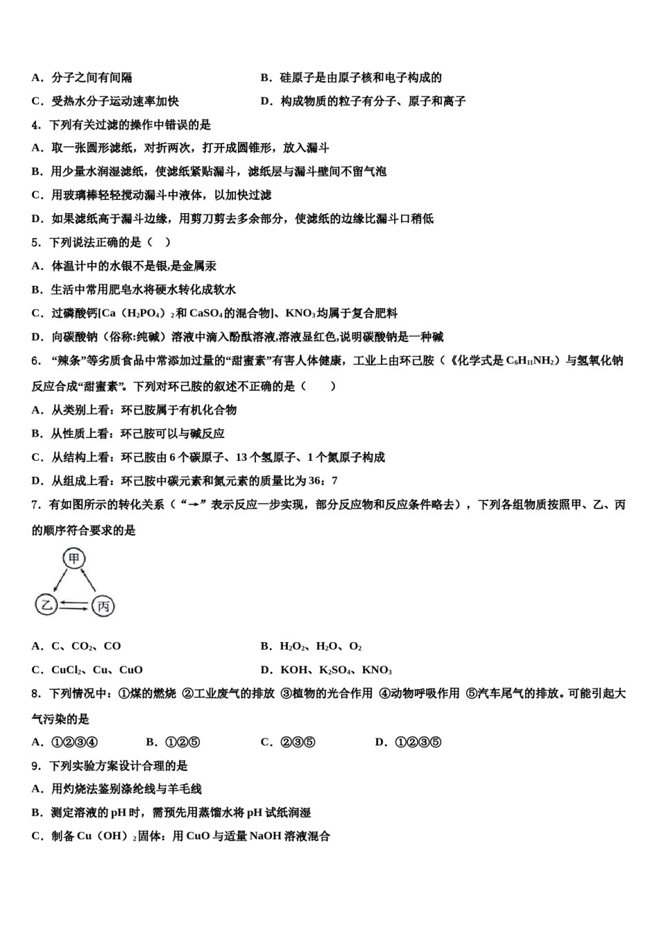 2023-2024学年吉林省长春市东北师大附中明珠学校中考化学模拟精编试卷含解析.doc_第2页