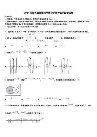 2024届江苏省苏州市常熟中学高考数学四模试卷含解析.doc