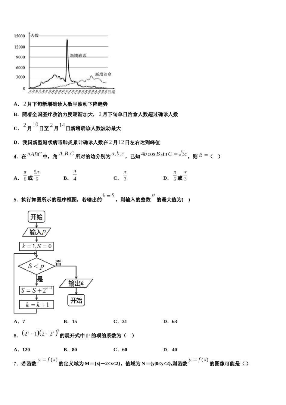 2024届河北省廊坊市下学期高考全国统考预测密卷数学试卷含解析.doc_第1页
