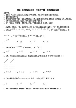 2024届河南省林州市一中高三下第一次测试数学试题含解析.doc