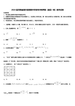 2024届河南省通许县丽星中学高考冲刺押题（最后一卷）数学试卷含解析.doc