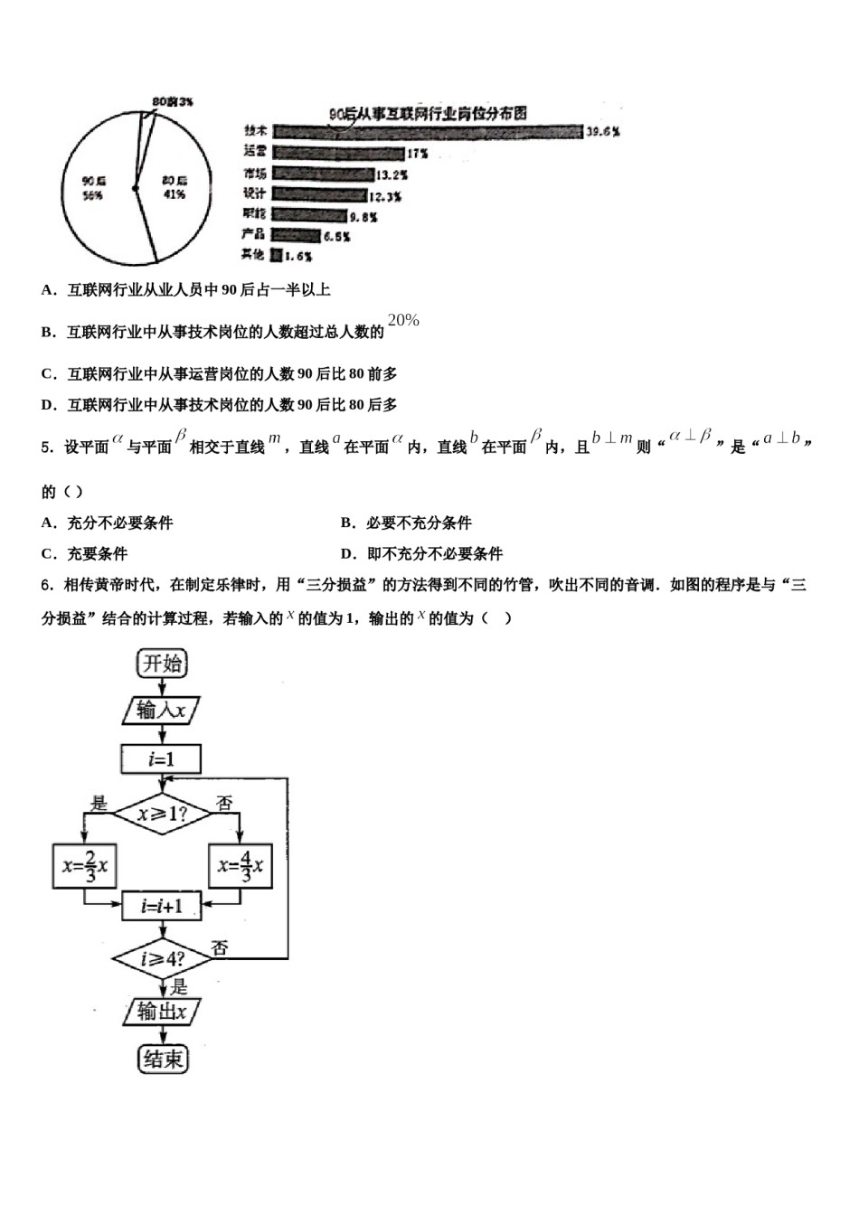 2024届湖北省孝感市汉川市第二中学高三一诊考试数学试卷含解析.doc_第1页
