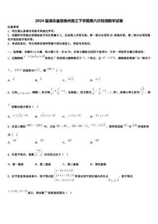2024届湖北省恩施州高三下学期第六次检测数学试卷含解析.doc
