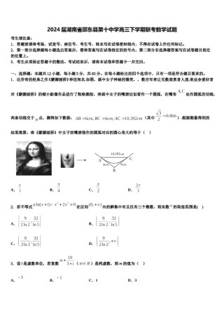 2024届湖南省邵东县第十中学高三下学期联考数学试题含解析.doc