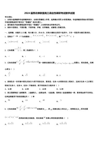 2024届西北狼联盟高三适应性调研考试数学试题含解析.doc