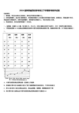 2024届陕西省四校联考高三下学期联考数学试题含解析.doc
