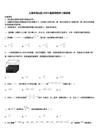 上海市宝山区2024届高考数学二模试卷含解析.doc