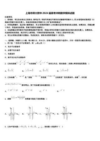 上海市师大附中2024届高考冲刺数学模拟试题含解析.doc