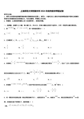 上海师范大学附属中学2024年高考数学押题试卷含解析.doc