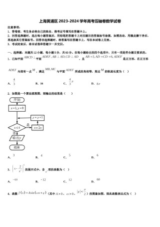 上海黄浦区2023-2024学年高考压轴卷数学试卷含解析.doc