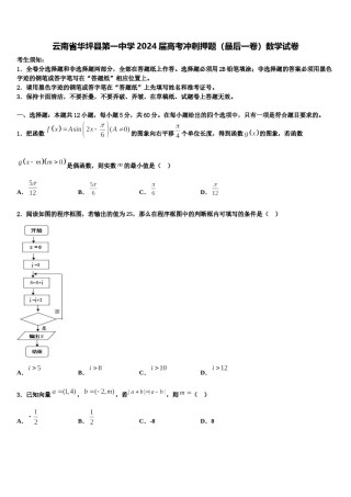 云南省华坪县第一中学2024届高考冲刺押题（最后一卷）数学试卷含解析.doc