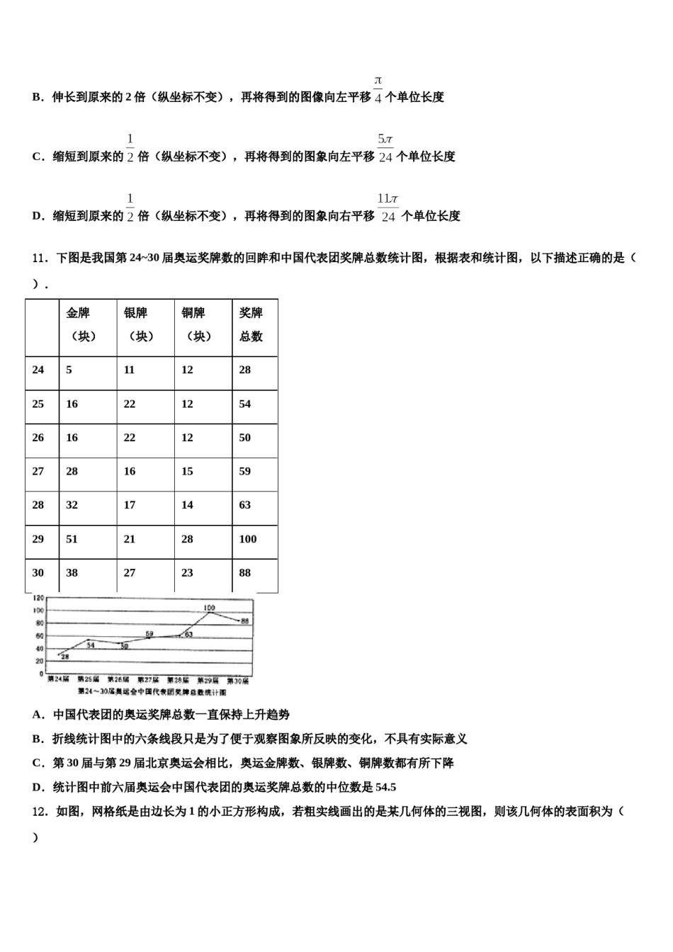 内蒙古锡林郭勒市重点中学2023-2024学年高三下学期第五次调研考试数学试题含解析.doc_第3页