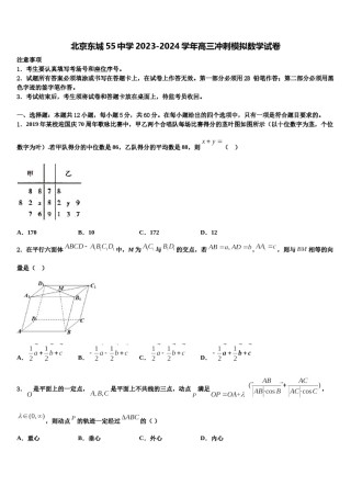 北京东城55中学2023-2024学年高三冲刺模拟数学试卷含解析.doc