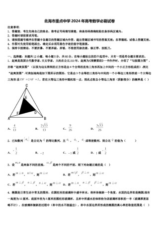 北海市重点中学2024年高考数学必刷试卷含解析.doc