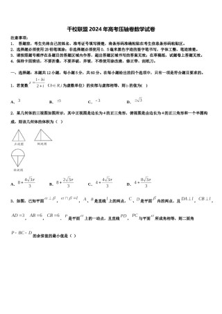 千校联盟2024年高考压轴卷数学试卷含解析.doc