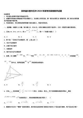 吉林省长春市五中2024年高考仿真卷数学试题含解析.doc