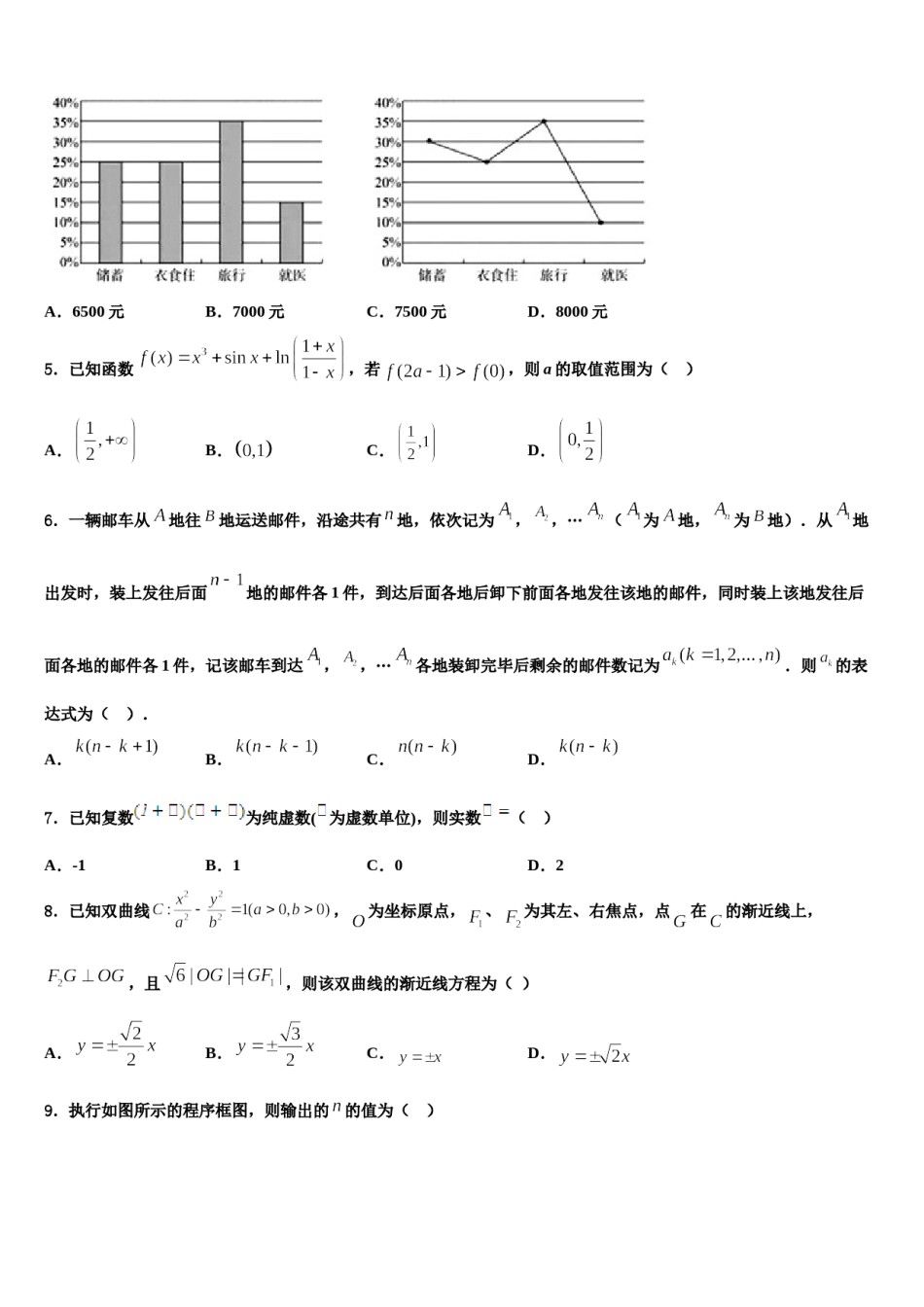 吉林省长春市第五中学2023-2024学年高三下第一次测试数学试题含解析.doc_第2页