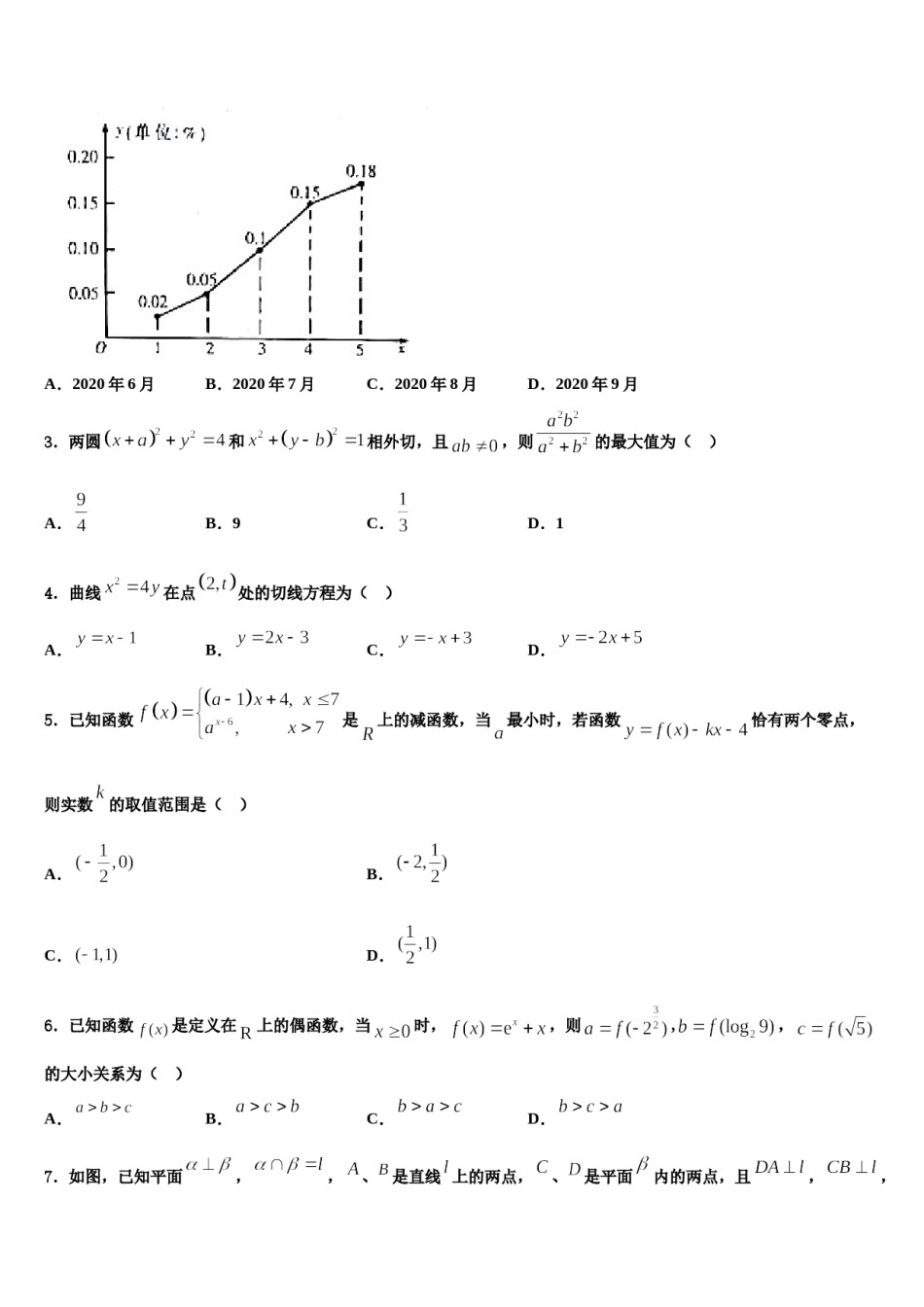 呼和浩特市重点中学2024届高三（最后冲刺）数学试卷含解析.doc_第2页