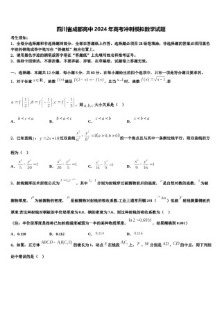四川省成都高中2024年高考冲刺模拟数学试题含解析.doc
