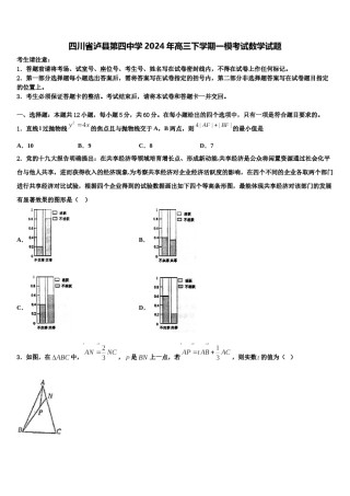 四川省泸县第四中学2024年高三下学期一模考试数学试题含解析.doc