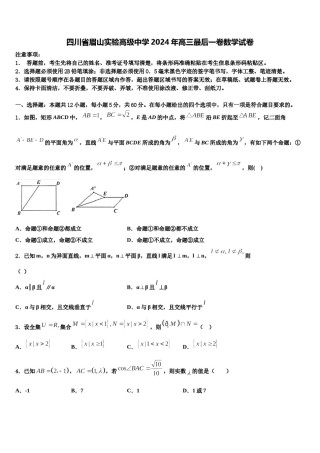四川省眉山实验高级中学2024年高三最后一卷数学试卷含解析.doc