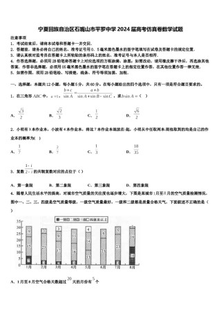 宁夏回族自治区石嘴山市平罗中学2024届高考仿真卷数学试题含解析.doc