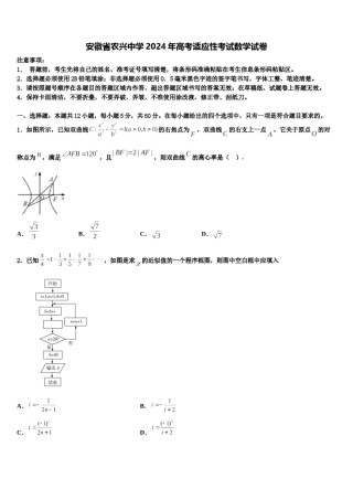 安徽省农兴中学2024年高考适应性考试数学试卷含解析.doc