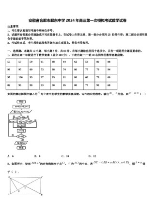 安徽省合肥市肥东中学2024年高三第一次模拟考试数学试卷含解析.doc