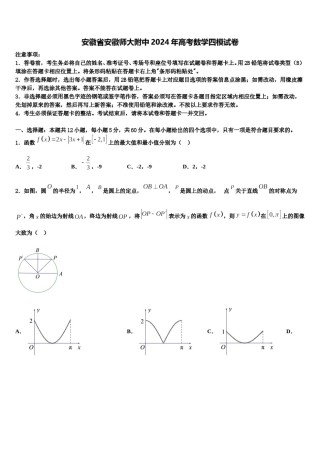 安徽省安徽师大附中2024年高考数学四模试卷含解析.doc