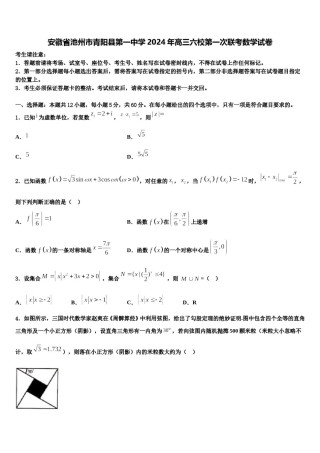 安徽省池州市青阳县第一中学2024年高三六校第一次联考数学试卷含解析.doc