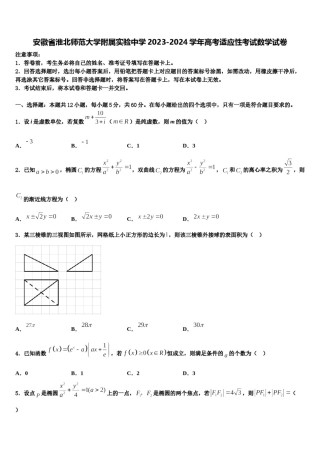 安徽省淮北师范大学附属实验中学2023-2024学年高考适应性考试数学试卷含解析.doc