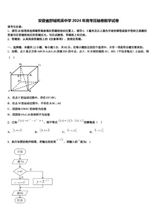 安徽省舒城桃溪中学2024年高考压轴卷数学试卷含解析.doc