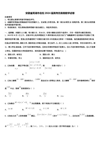 安徽省芜湖市名校2024届高考仿真卷数学试卷含解析.doc