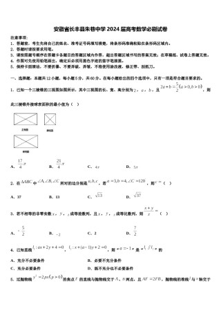 安徽省长丰县朱巷中学2024届高考数学必刷试卷含解析.doc