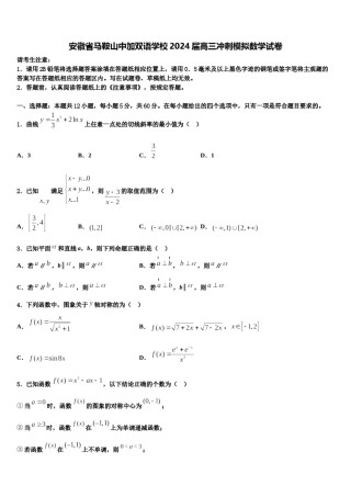 安徽省马鞍山中加双语学校2024届高三冲刺模拟数学试卷含解析.doc