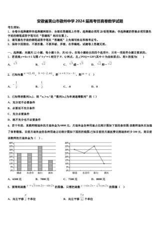 安徽省黄山市徽州中学2024届高考仿真卷数学试题含解析.doc