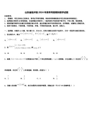 山东省临沭县2024年高考考前模拟数学试题含解析.doc
