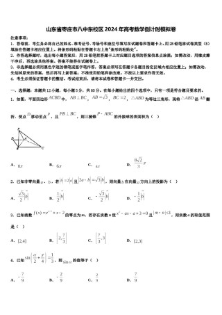山东省枣庄市八中东校区2024年高考数学倒计时模拟卷含解析.doc