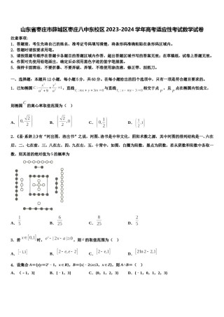 山东省枣庄市薛城区枣庄八中东校区2023-2024学年高考适应性考试数学试卷含解析.doc