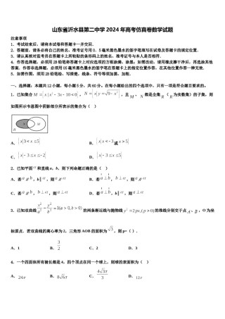 山东省沂水县第二中学2024年高考仿真卷数学试题含解析.doc