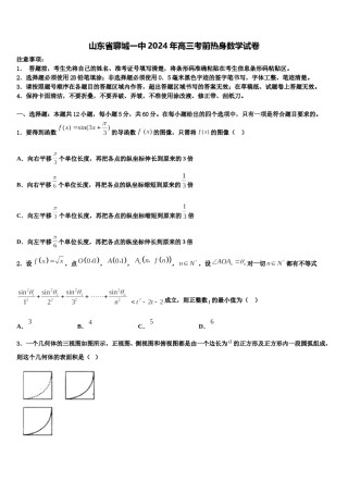 山东省聊城一中2024年高三考前热身数学试卷含解析.doc