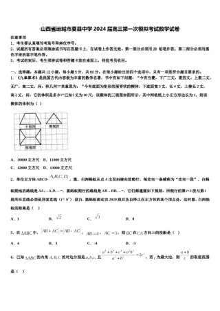 山西省运城市夏县中学2024届高三第一次模拟考试数学试卷含解析.doc